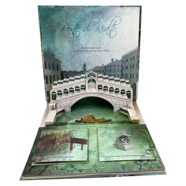 children pop up book with three-dimensional scenes