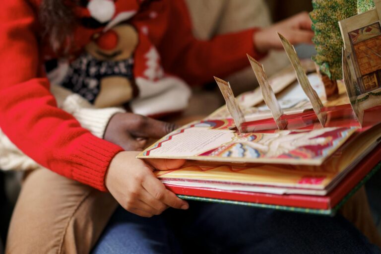 Customized pop-up book with unique 3D elements and personalized design.