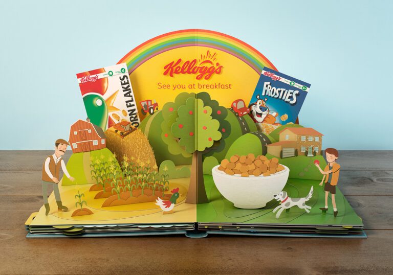 Vivid custom pop-up book showcasing intricate 3D design for authors and publishers