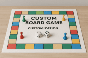 Custom Board Game Production with premium cards and boards for game designers and wholesalers