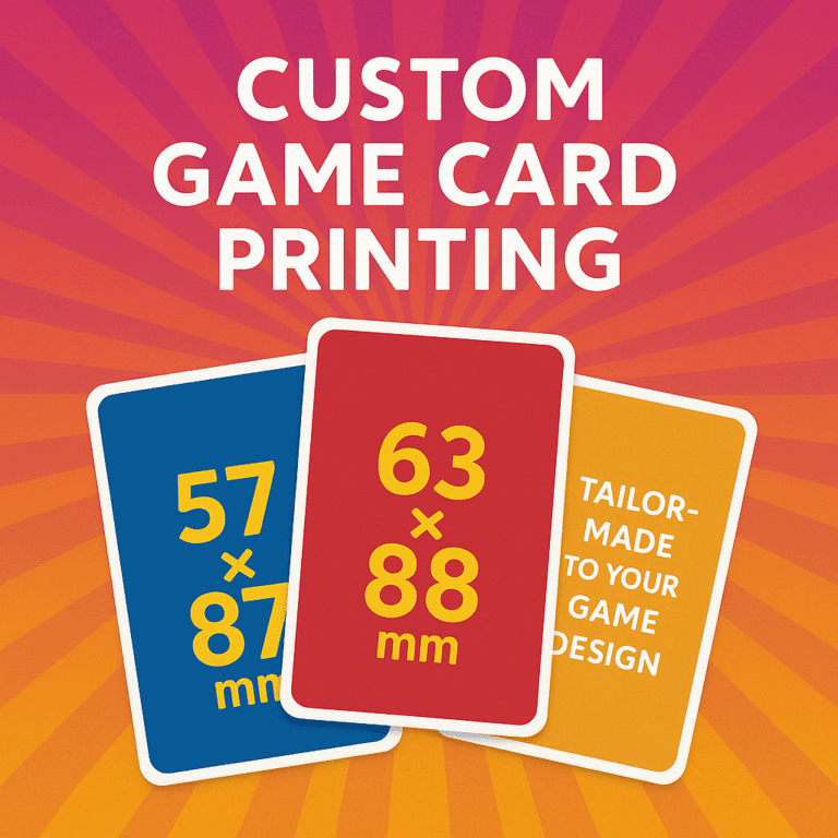 Vibrant custom game card printing for game designers and retailers