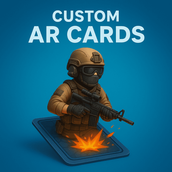 Bulk Custom AR Cards for Wholesalers Bulk custom augmented reality cards for wholesalers with colorful designs