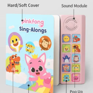 Custom Sound Book with sound module, board book cover, printing effects, paper thickness, flip flap, pop up and texture effects by ABPro Print