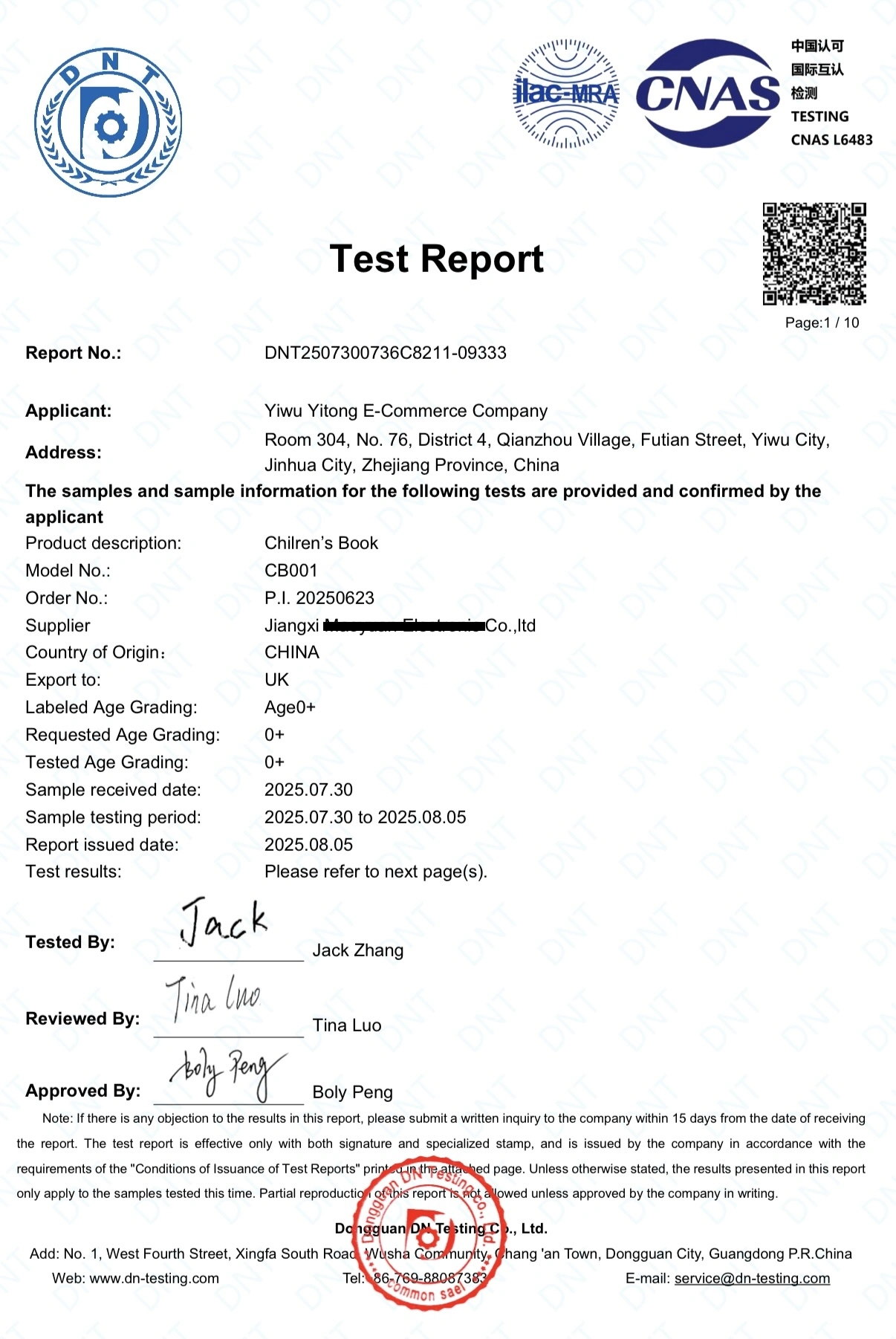 Test Report from ABPro Print confirming quality, safety, and sustainable custom printing for board games and children’s books trusted by game developers, designers, publishers, wholesalers, and retailers
