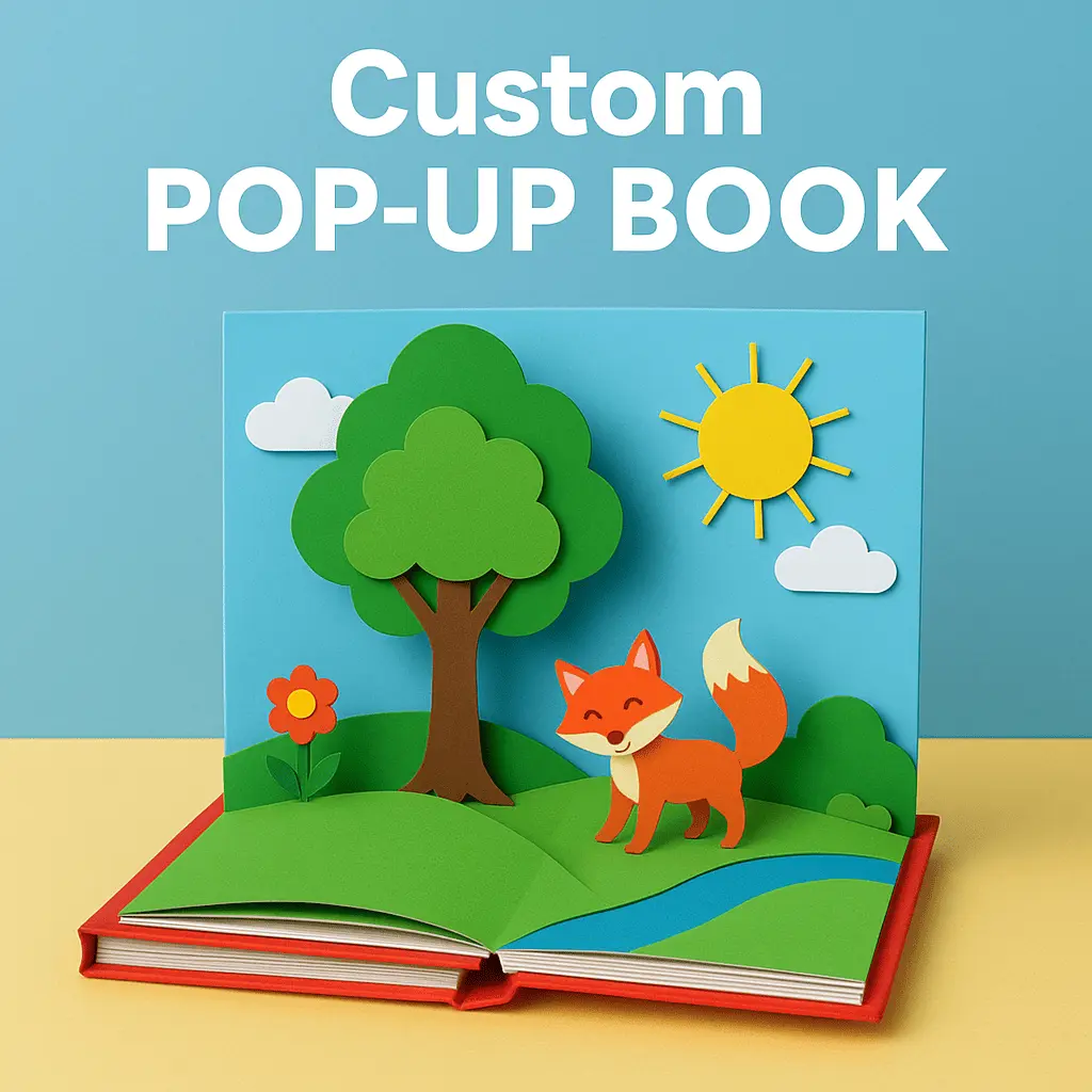 Custom Pop-Up Book for Authors and Publishers Colorful pop-up book showcasing how to make a pop-up book techniques