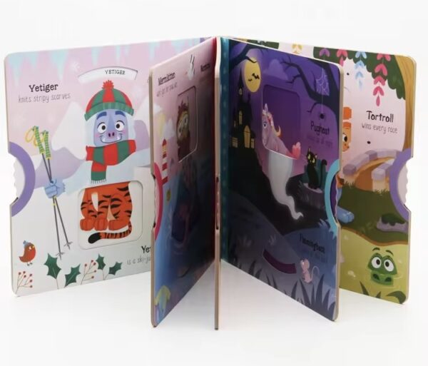 Custom Interactive Mechanism Book for Kids | OEM Factory Lift-the-flap and pull-tab mechanism book custom printing service