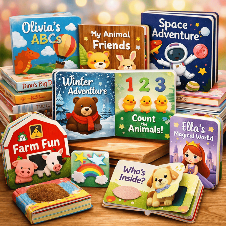 How to make a custom board book showing the step by step process from artwork to finished durable board book for authors and publishers