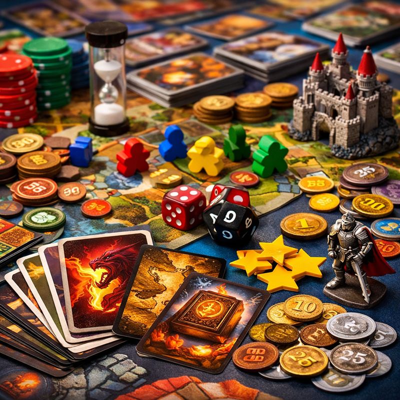 Custom board game components produced by top board game manufacturers for indie designers and retailers