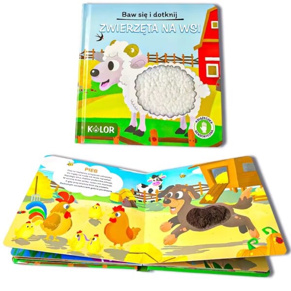 children touch and feel book with textured elements