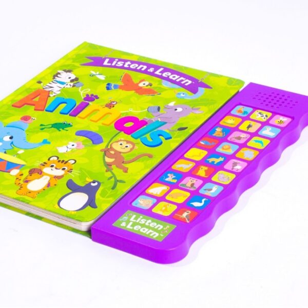 interactive sound book with sound bar and touch buttons