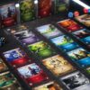 High-volume board game card printer producing premium strategy cards with epic artwork for adventure board games