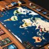 Epic custom Risk board game featuring a detailed world conquest map with customizable army units and strategic components for professional game production