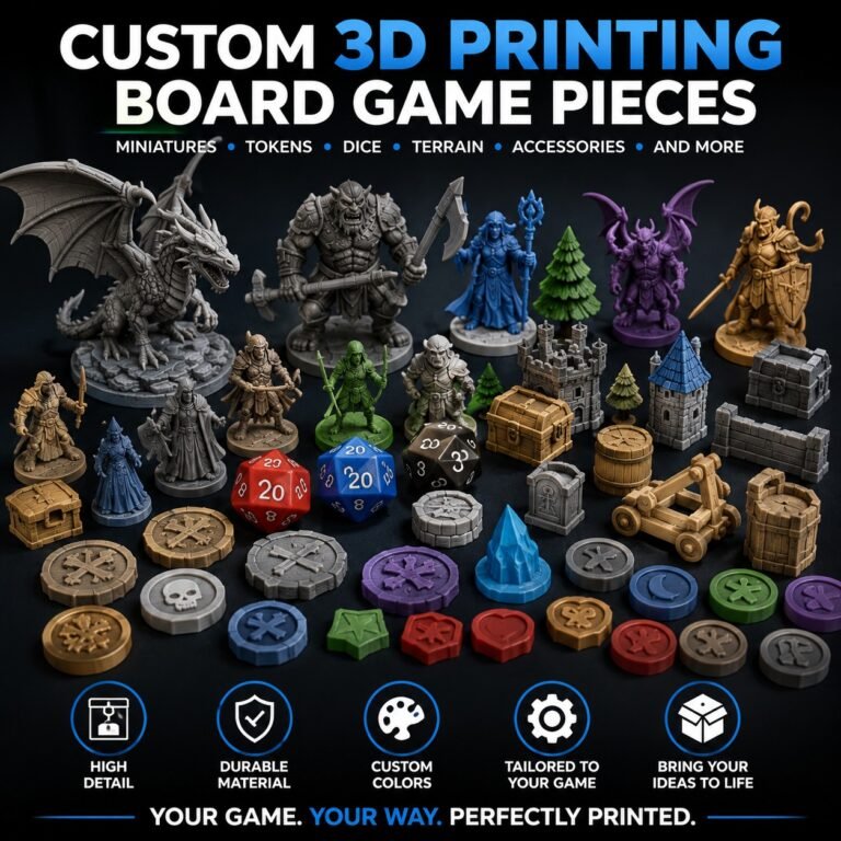 Best 3d printed board game accessories with custom organizers, dice towers, card holders and storage inserts for tabletop games