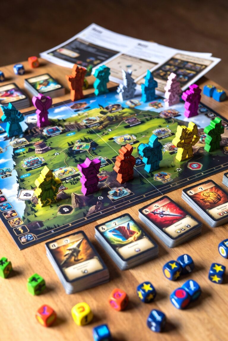 Complete printable board game set with custom components produced through board game card printer and full game printing solutions