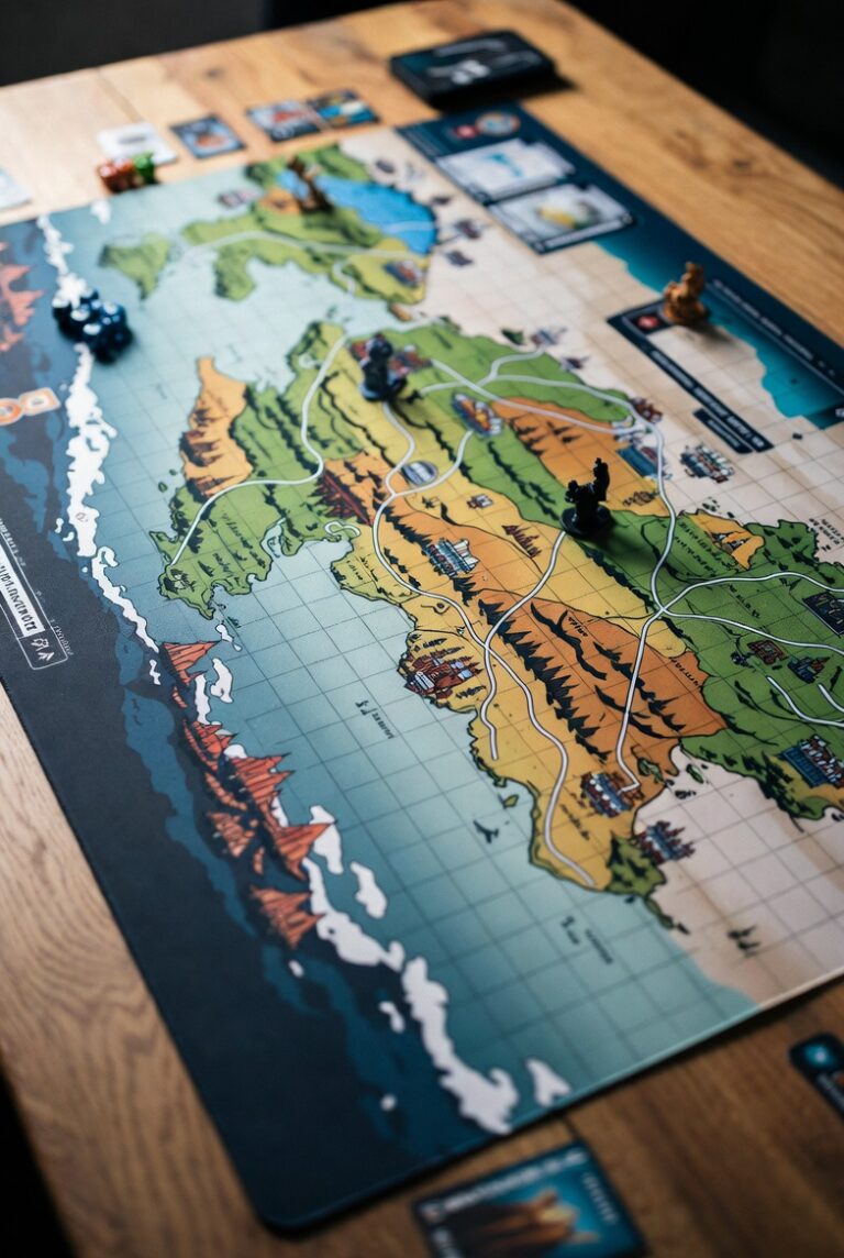 Large custom game mats with detailed adventure strategy world map design ideal for immersive board game experiences